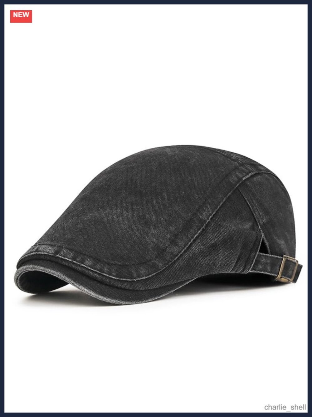 Washed Cotton Blend Newsboy Flat Cap Adjustable Foldable Retro Ivy Hat